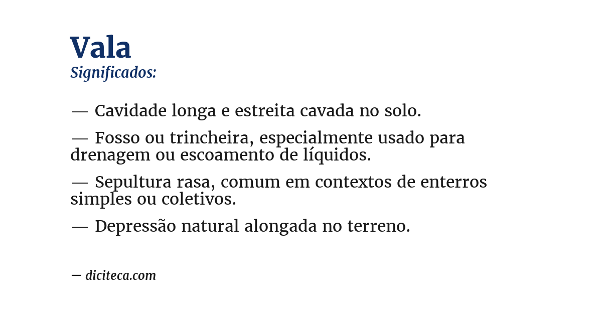 Significado de vala