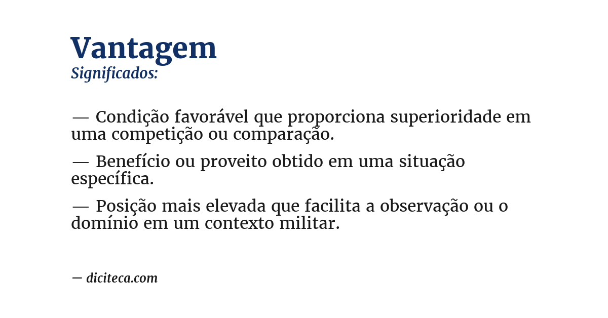 Significado de vantagem