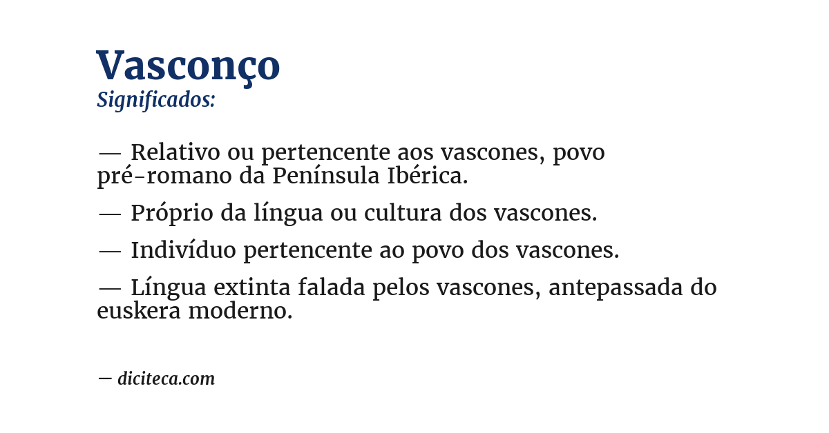 Significado de vasconço