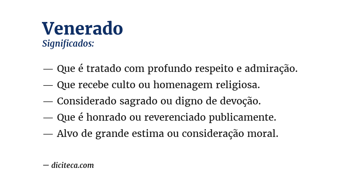 Significado de venerado