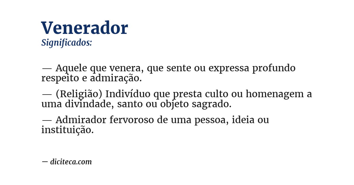 Significado de venerador