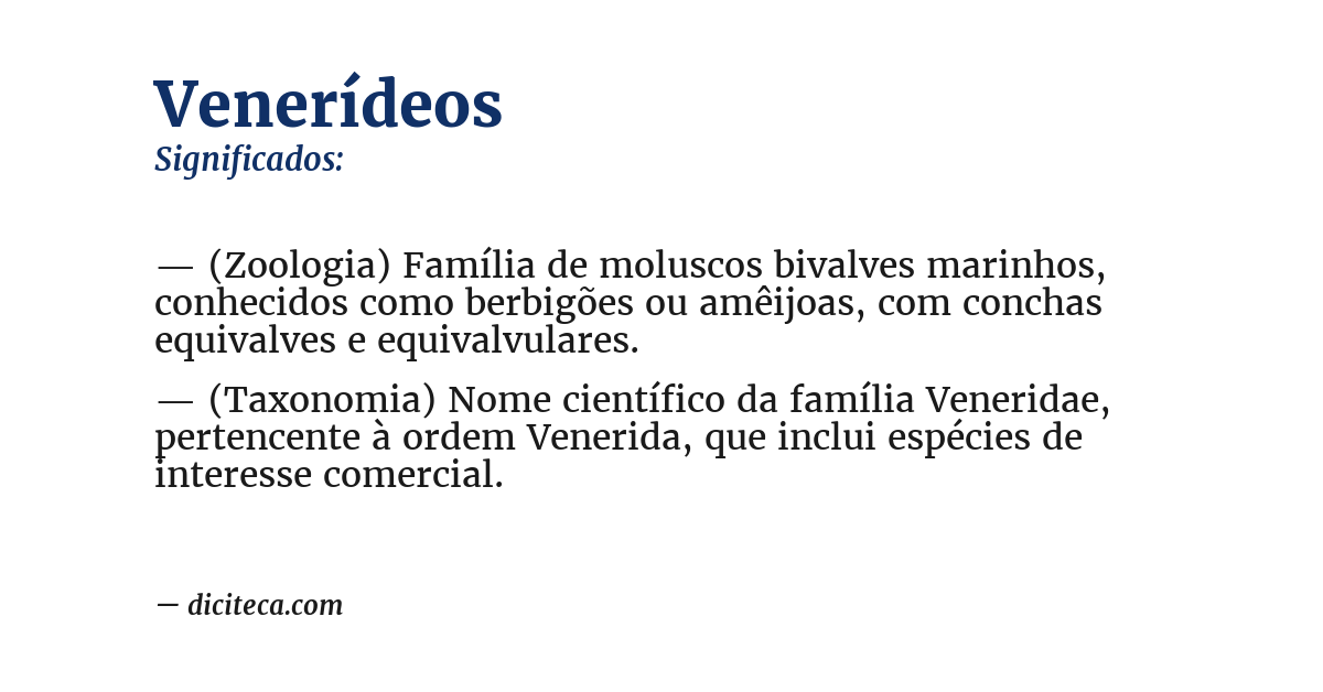 Significado de venerídeos