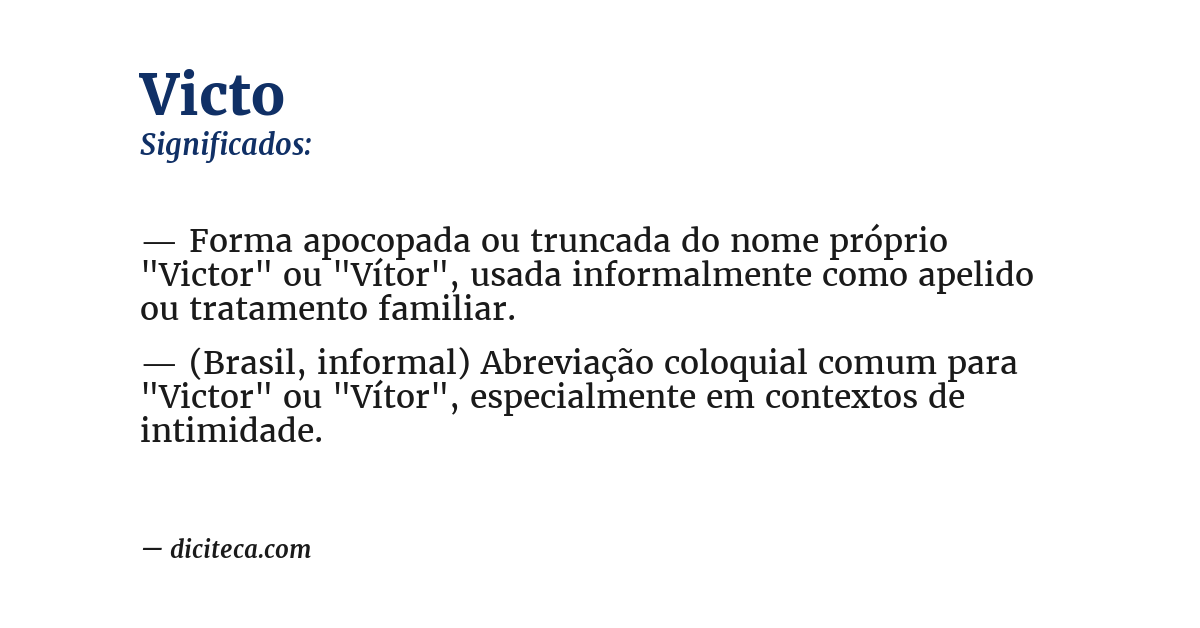 Significado de victo