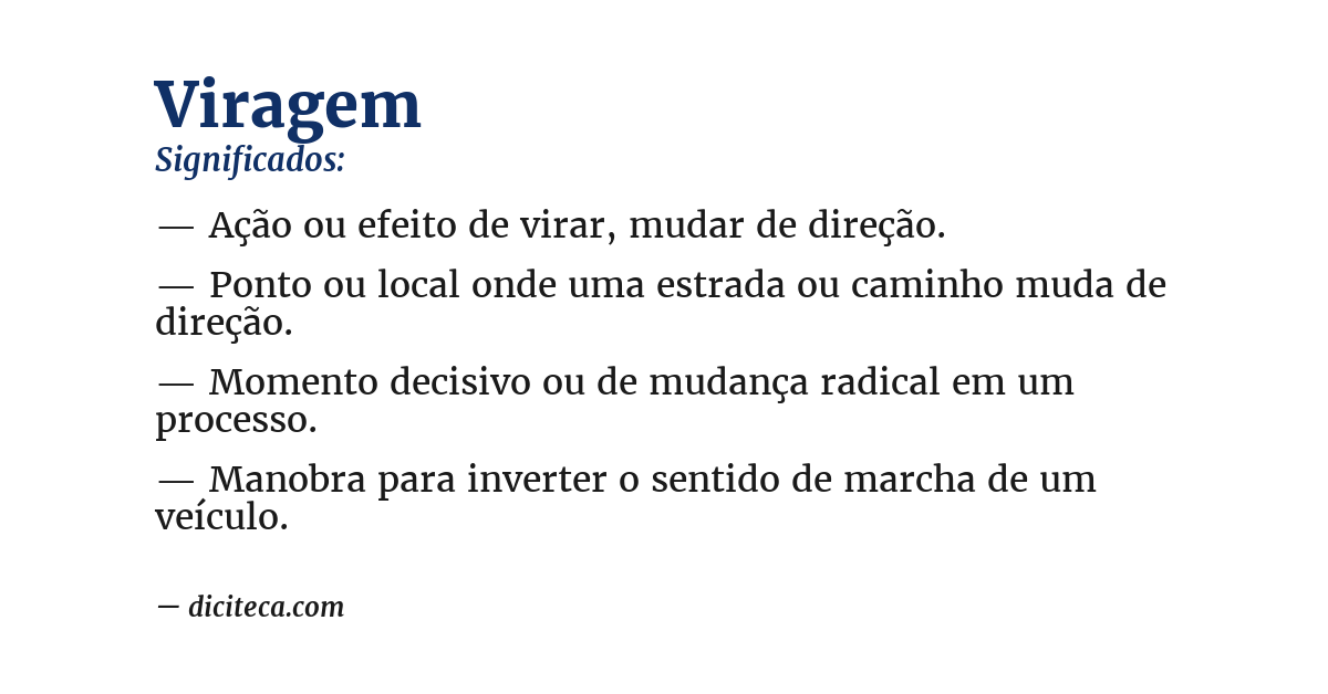 Significado de viragem
