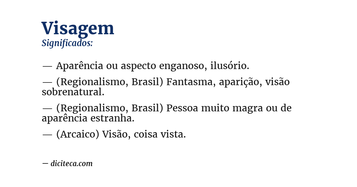 Significado de visagem