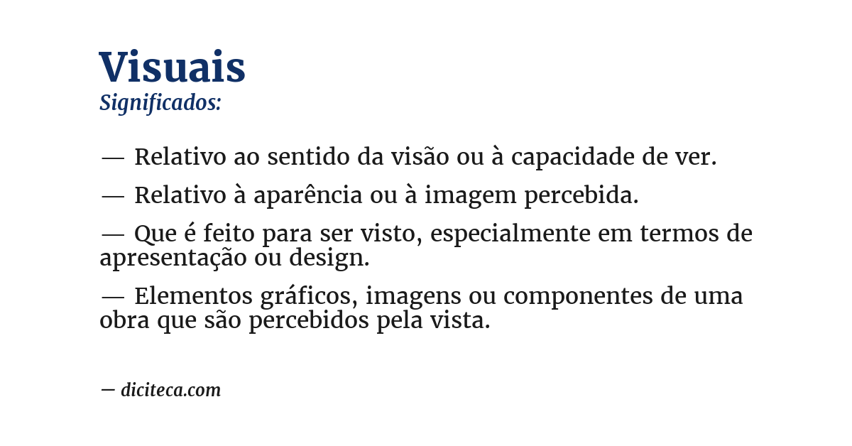 Significado de visuais