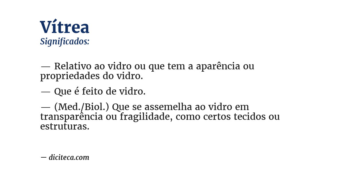 Significado de vítrea