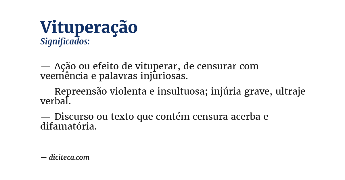 Significado de vituperação