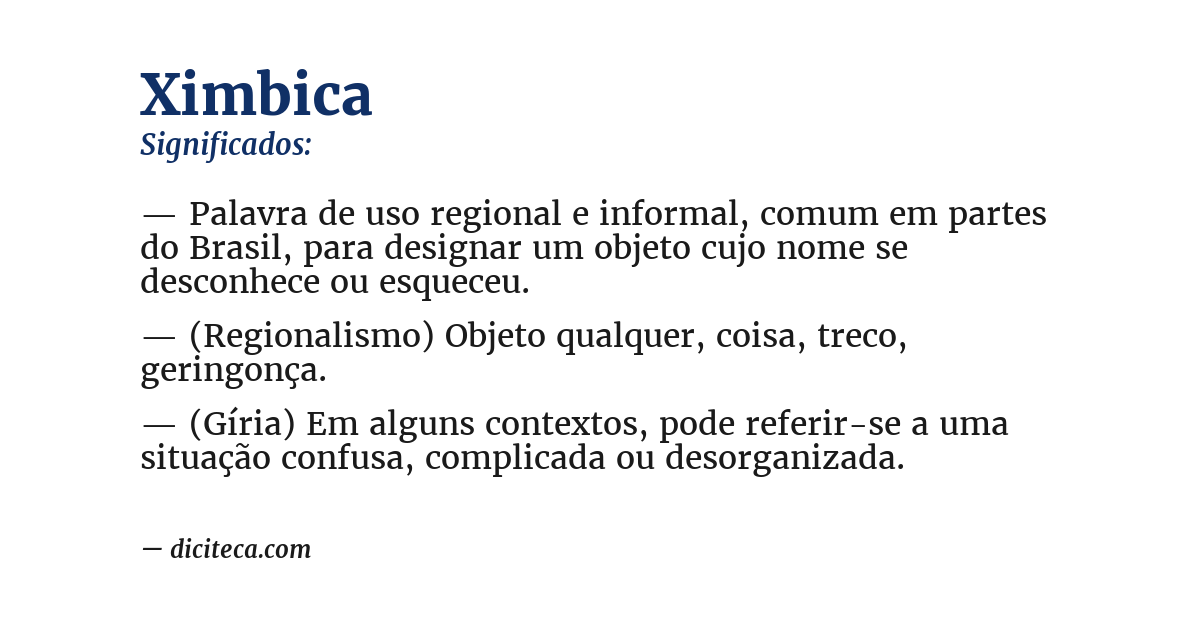 Significado de ximbica