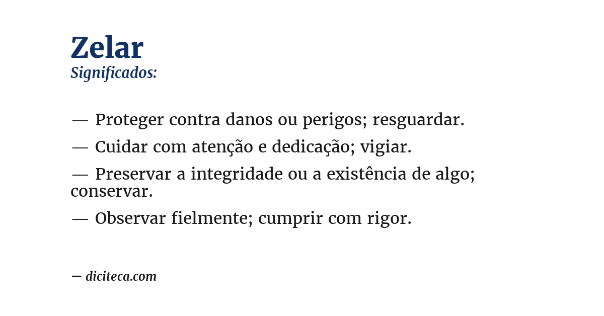 Significado de zelar