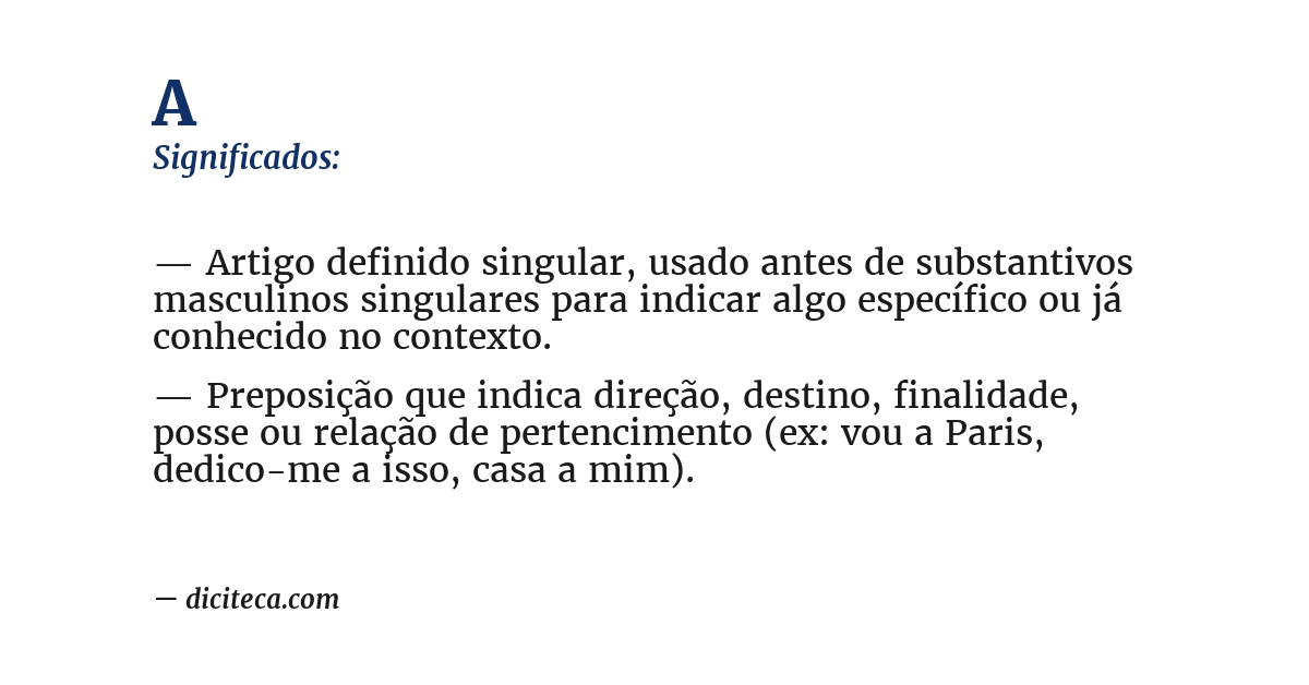 Significado de a