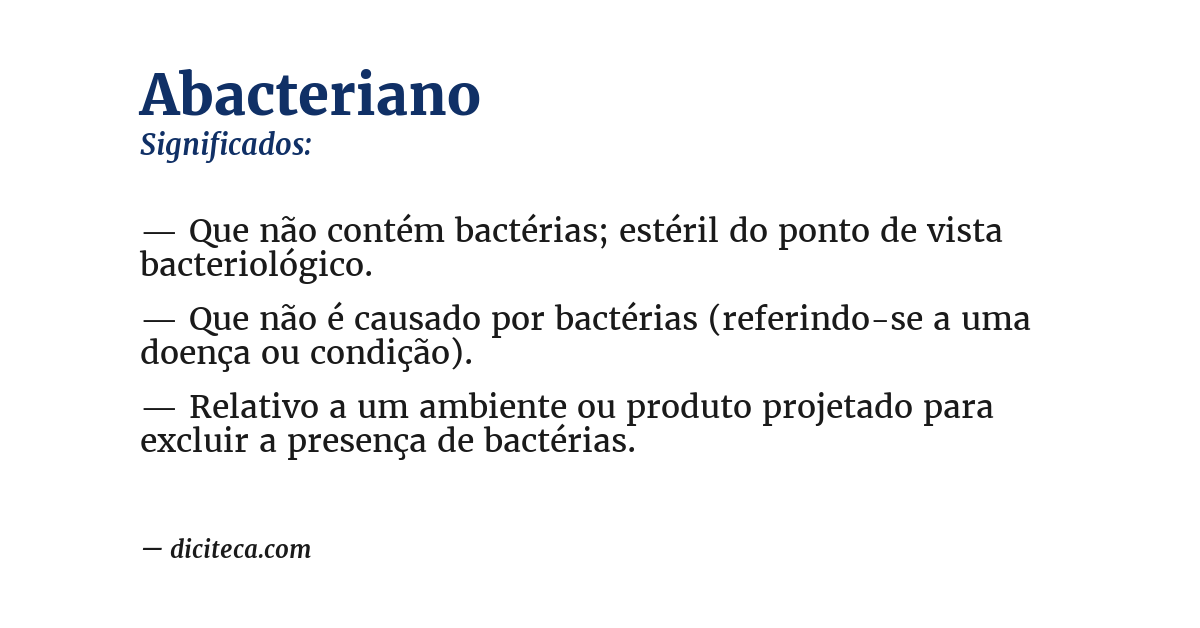 Significado de abacteriano