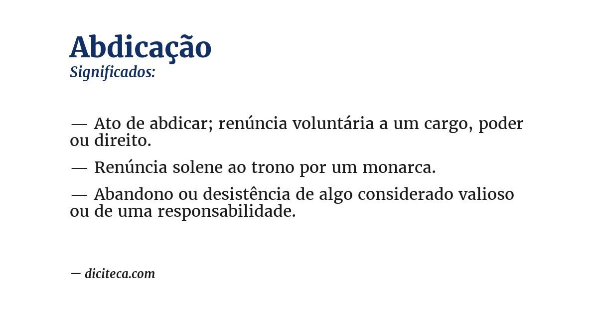 Significado de abdicação