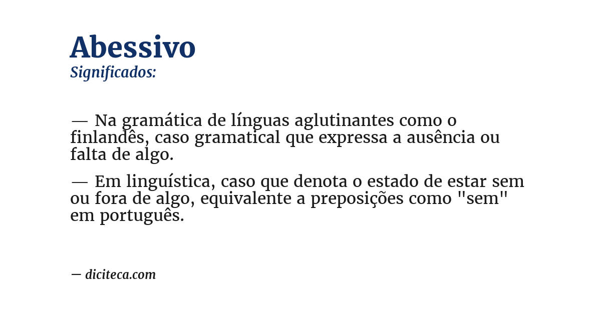 Significado de abessivo