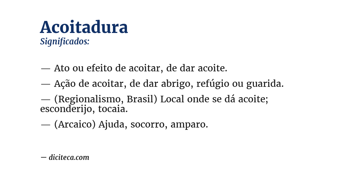 Significado de acoitadura