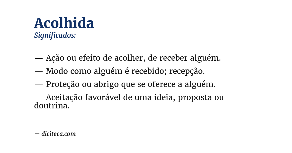 Significado de acolhida