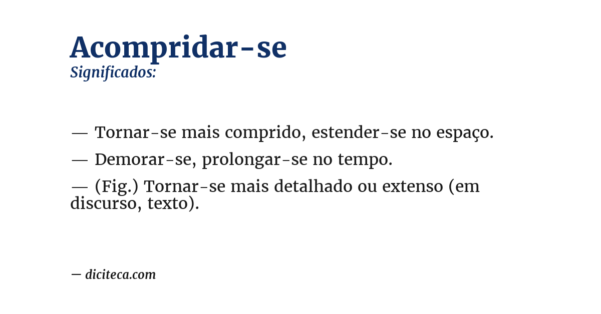 Significado de acompridar-se