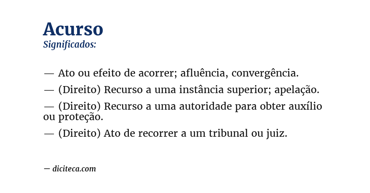 Significado de acurso