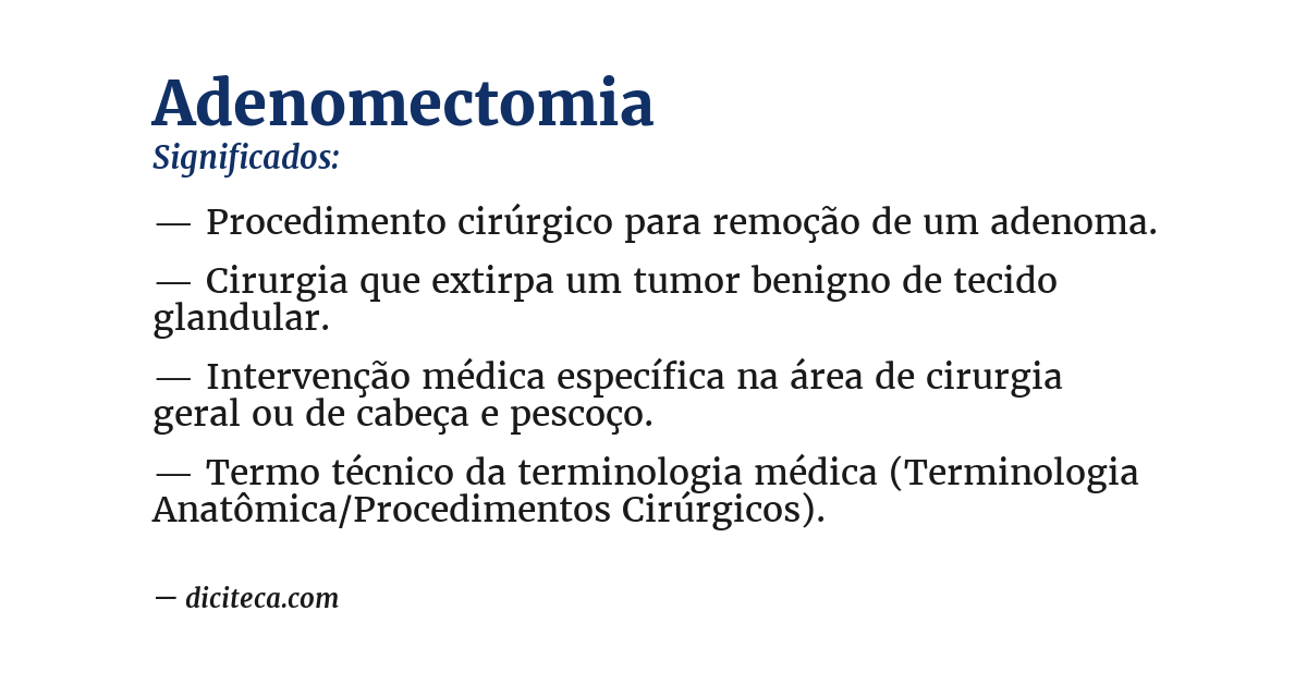 Significado de adenomectomia