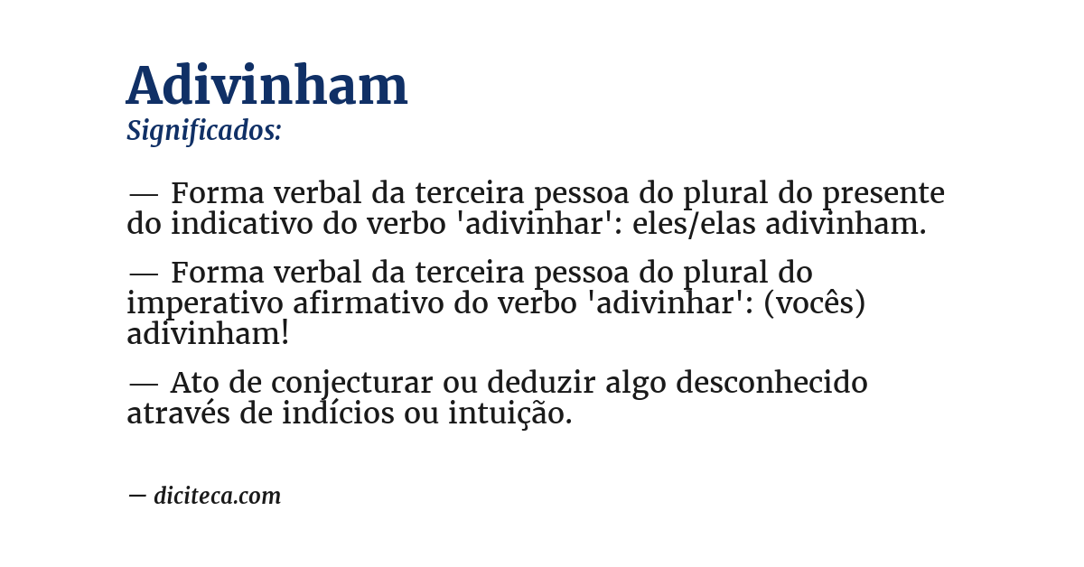 Significado de adivinham