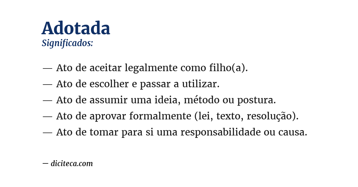Significado de adotada