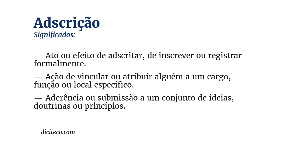Significado de adscrição