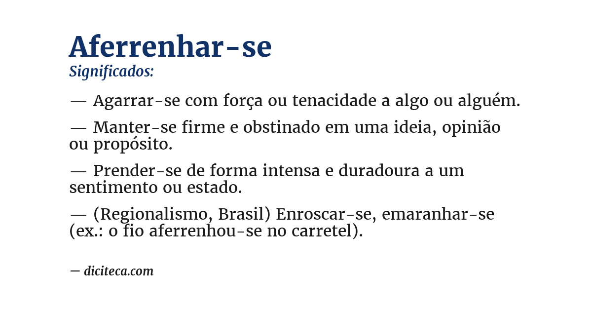 Significado de aferrenhar-se