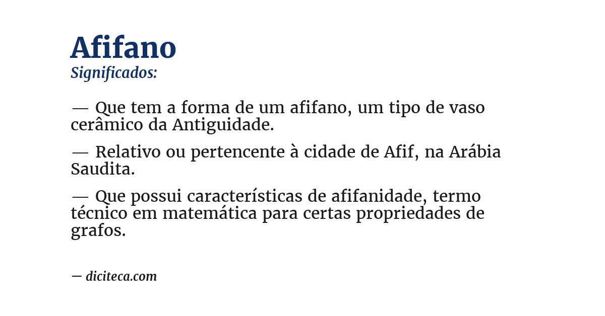 Significado de afifano