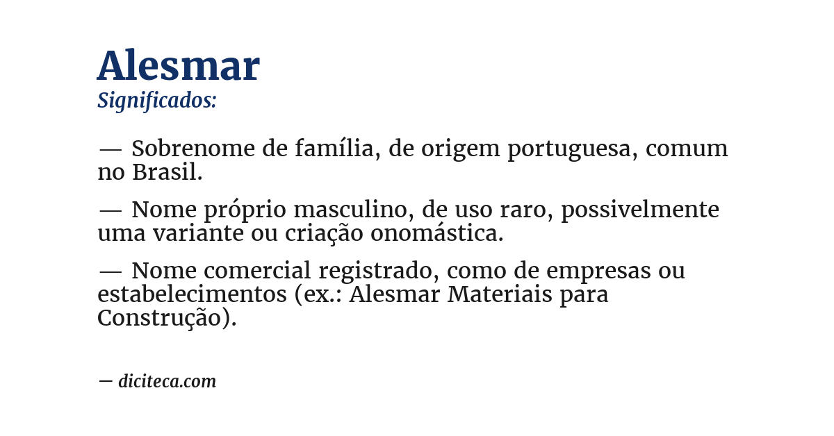 Significado de alesmar