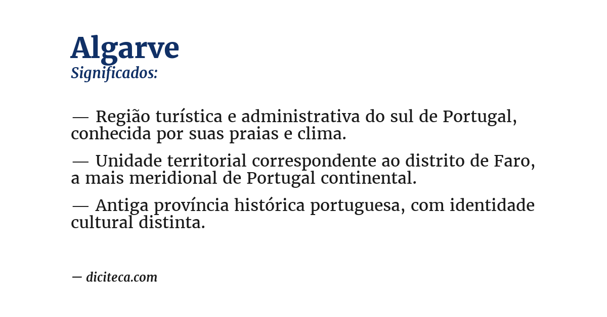 Significado de algarve