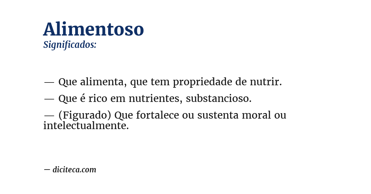 Significado de alimentoso