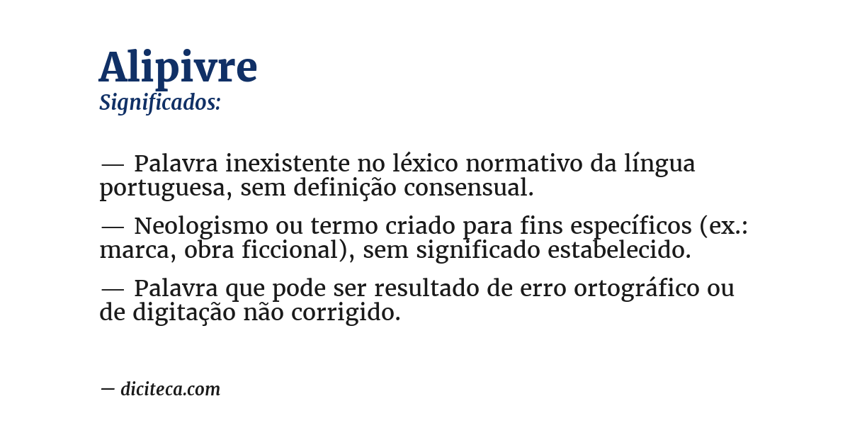 Significado de alipivre