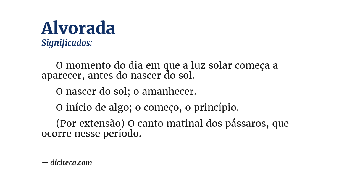 Significado de alvorada