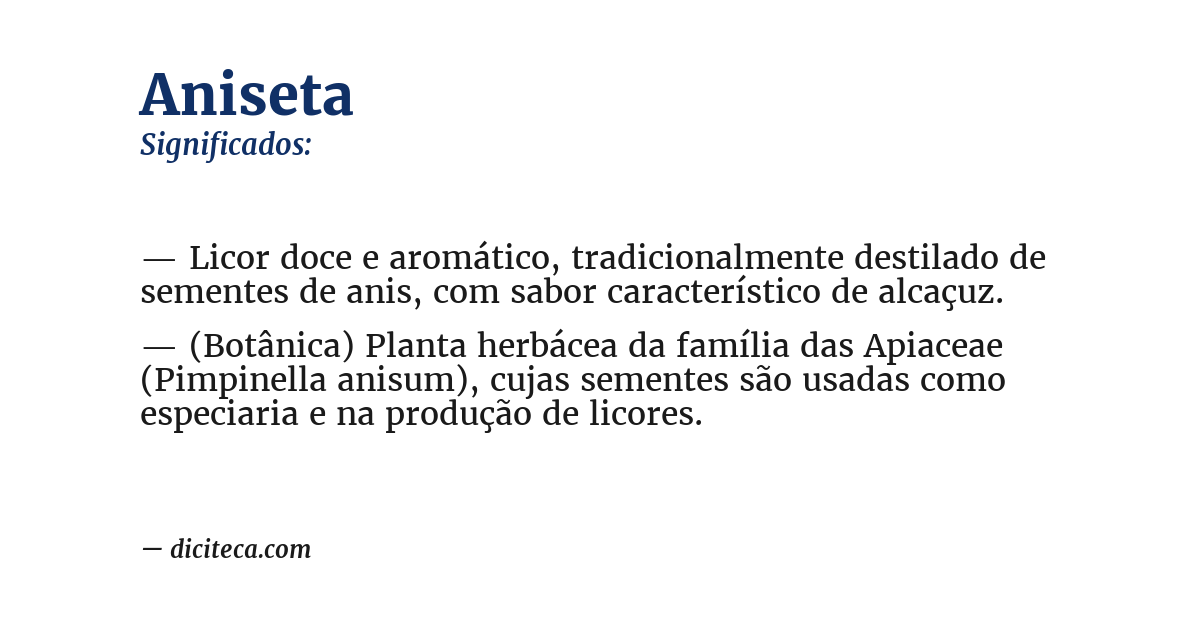 Significado de aniseta