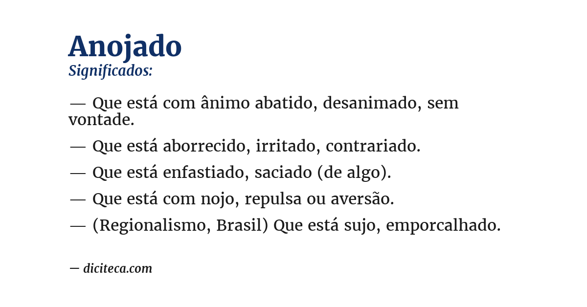 Significado de anojado