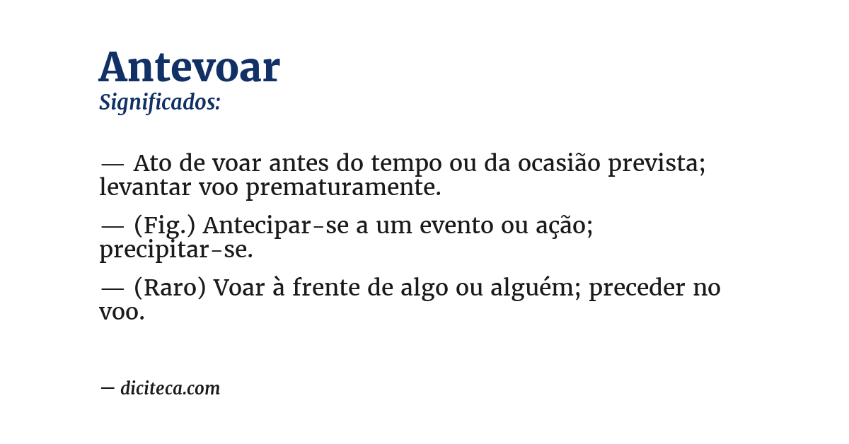 Significado de antevoar