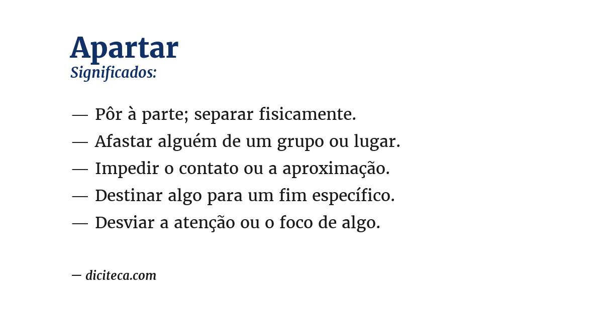 Significado de apartar