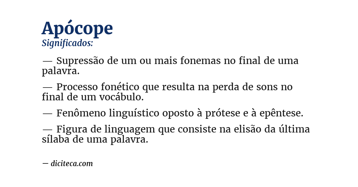 Significado de apócope