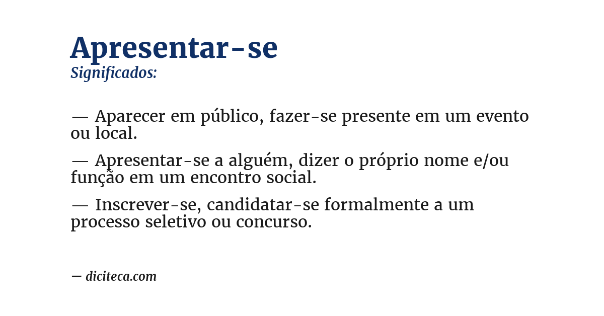 Significado de apresentar-se
