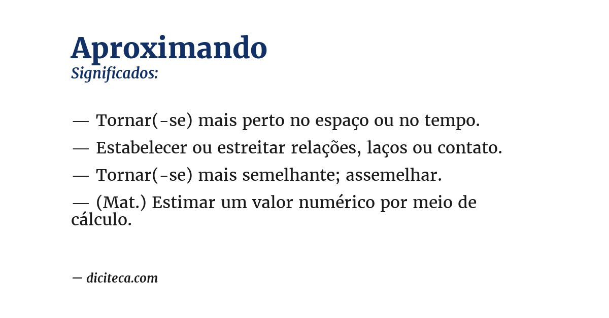 Significado de aproximando