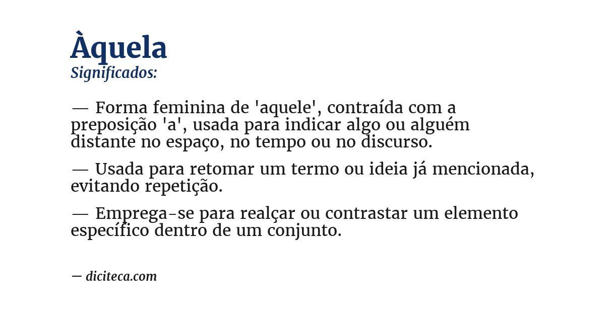 Significado de àquela