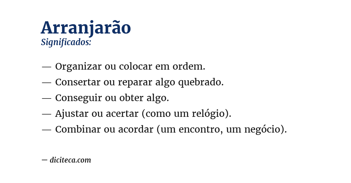 Significado de arranjarão
