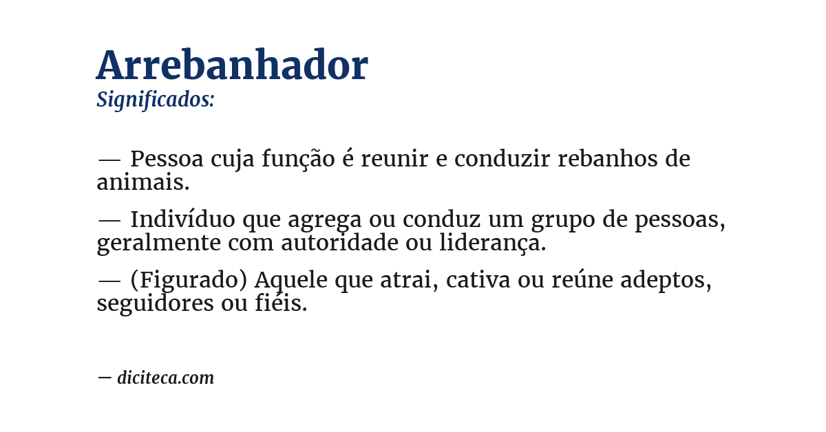 Significado de arrebanhador