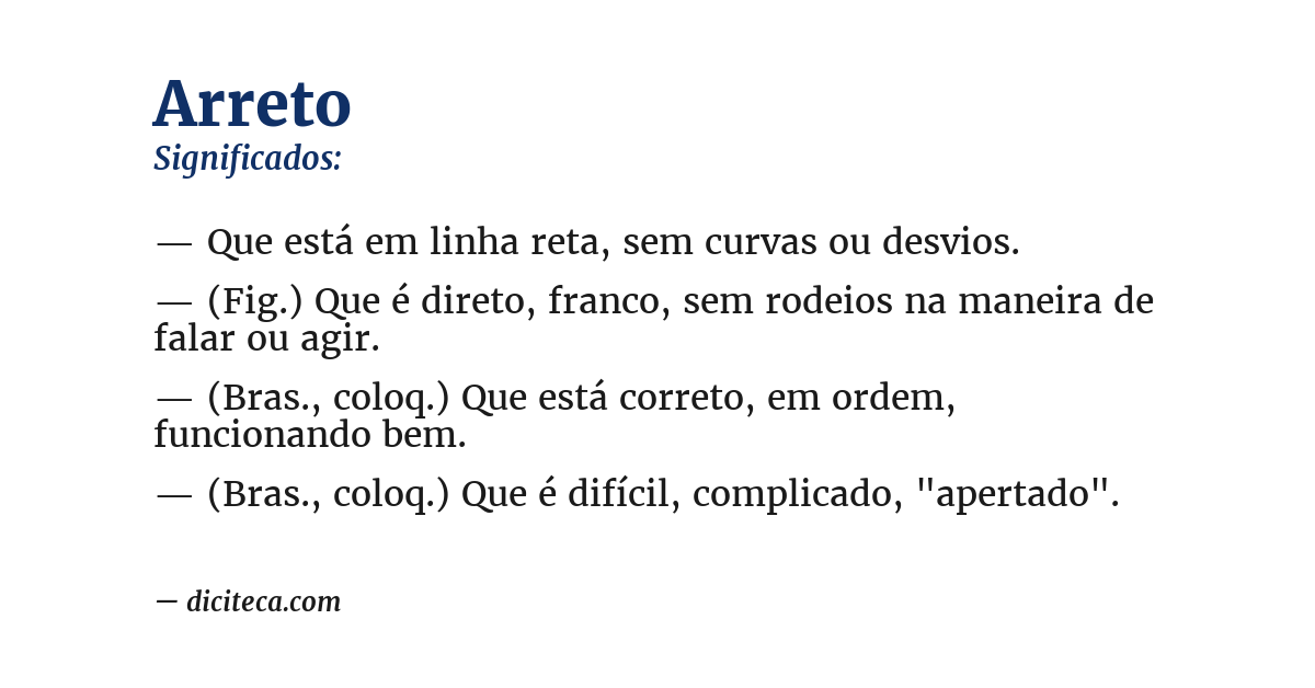 Significado de arreto