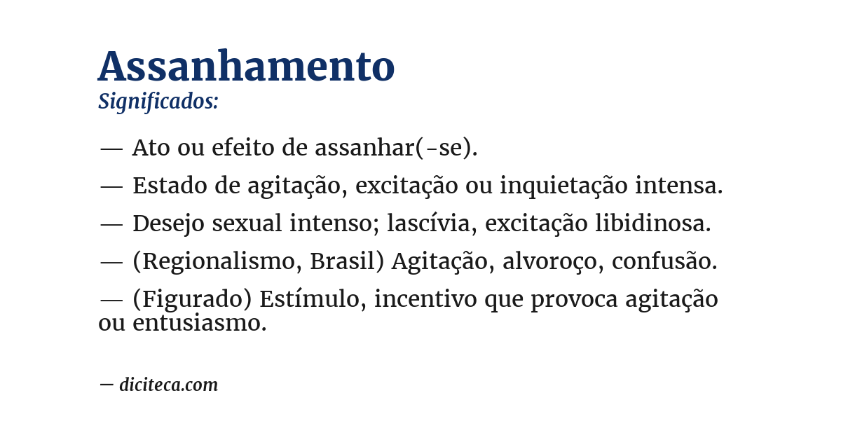 Significado de assanhamento