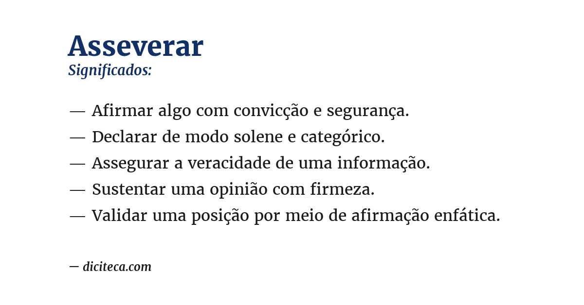 Significado de asseverar