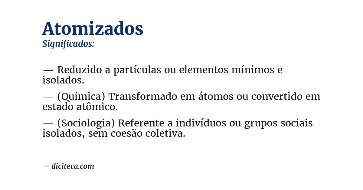 Significado de atomizados