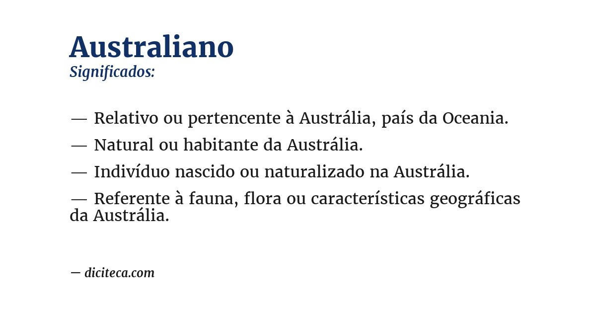 Significado de australiano