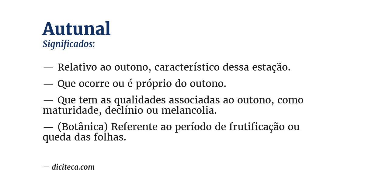 Significado de autunal