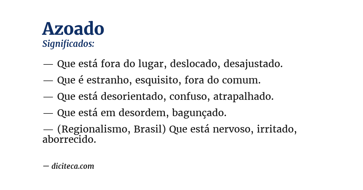 Significado de azoado